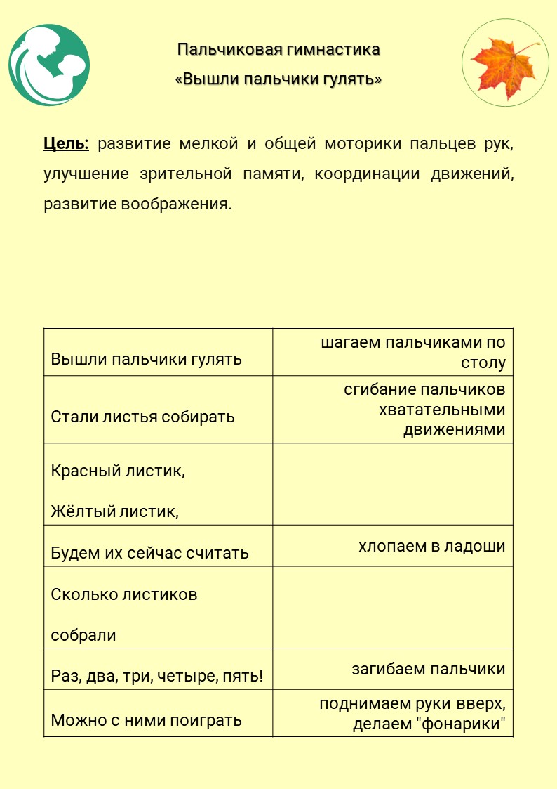 Игра 3 недели Пальчикова гимнастика